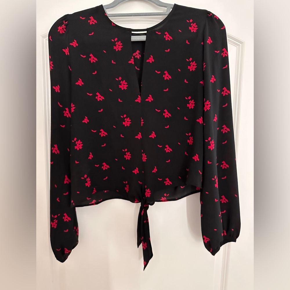 Free Press - Black & Red Flower Blouse - Medium